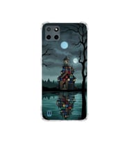 PrintiFy Realme C21y ile Uyumlu Simya Serisi Gölge Ve Cam Tasarımlı Uv Baskılı Köşe Korumalı Antişok Kılıf