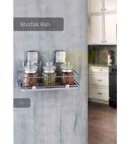 Mutfak Rafı Paslanmaz Banyo Rafı Yapışkanlı Baharatlık Tek Katlı Köşelik Şampuanlık Krom 12x31x13