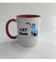 Cat Mom Baskılı Kırmızı Mega Kupa