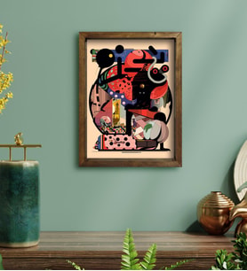 BK Gift Modern Soyut Tasarımlı Doğal Masif Ahşap Çerçeveli Tablo 30x40cm-6