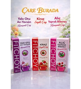 Şişkinlik Hafifletici Çay Seti (Kiraz Sapı Çayı 45'li & Alıç - Biberiye Çayı 45'li & Acı Yavşan - Ya