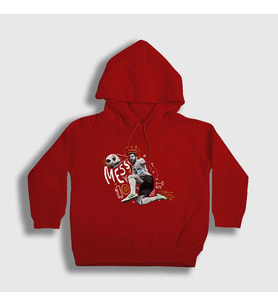 Presmono Unisex Çocuk Kırmızı 10 Argentina Soccer Futbol Lionel Messi Kapüşonlu Sweatshirt 313658tt (Kırmızı)