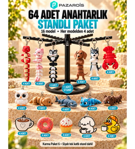 64 Adet Karışık Toptan Anahtarlık Paketi 6
