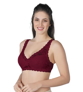 BORDO MI Emay 188 B Pedli Dantelli Telli Toparlayıcı Sütyen