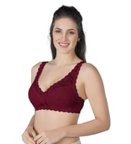 BORDO MI Emay 188 B Pedli Dantelli Telli Toparlayıcı Sütyen