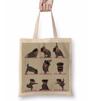 Rottweiler Yoga Rotfaydır Pug Köpek Yoga Bez Çanta Uzun Saplı