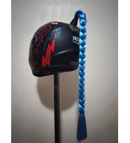 Motor & Motosiklet Mavi Çift Örgü Saç Kask Dış Aksesuar