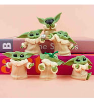 Baby Yoda 6'lı Figür Seti  Sevimli Dekoratif Heykel Biblo Süs Koleksiyon Aksesuar Mini Karakter Seti Hediyelik