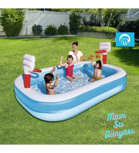 Havuz Basket Sahalı ve 2 Pota Dahil 254 Cm x 158 Cm - Mavi Su Dünyası