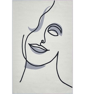 Eliana Home Baskılı, Yıkanabilir Kaymaz Taban Salon Halısı LNA1412 100x150 cm (Gri)
