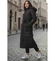 Günlük Kışlık Tam Boy Kadın Şişme Mont (Siyah)