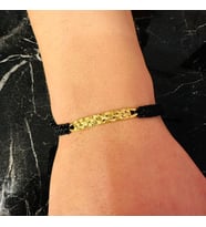 Erkek Bileklik, Gümüş Gold Renk Altın Kaplama Özel Tasarım Erkek Bileklik, Şık Hediye