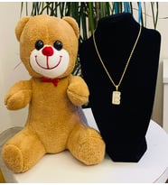 Sevgiliye Özel 25 cm  Ayıcık,  Harfli Kolye -Hediye Seti