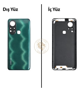 Infinix Hot 11S Yeşil Uyumlu Arka Kapak Arka Cam Batarya Pil Kapağı Lazer Kesim Back Cover