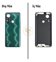 Infinix Hot 11S Yeşil Uyumlu Arka Kapak Arka Cam Batarya Pil Kapağı Lazer Kesim Back Cover