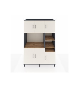 Kronos Dolap 10 Raflı 6 Kapaklı 132x59x195 Antrasit-Aytaşı/Çam