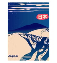 Japonya Kış Ağaçları Havayolu Posteri. Tablo Ahşap Poster Dekoratif