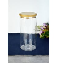 BAMBU KAPAKLI YUVARLAK KAVANOZ BATTAL 1300 ML