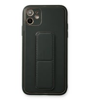 Durukar® iPhone 12 Kılıf Coco Deri Standlı Kapak - Füme