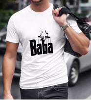 BK Home Godfather Baba Tasarımlı Beyaz T-Shirt-5