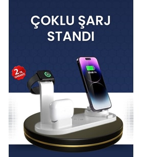 Modern Tasarımlı Çok Fonksiyonlu Kablosuz Şarj Standı