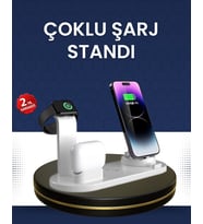 Modern Tasarımlı Çok Fonksiyonlu Kablosuz Şarj Standı
