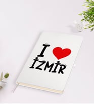 BK Gift I Love İzmir Tasarımlı Beyaz Defter - Model 1