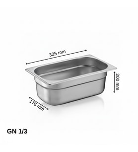ÜRET Standart Gastronom Küvet GN 1/3 200 mm 7,8 lt