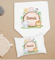 BK Kids Kişiye Özel İsimli Bebek Battaniye ve Yastık Hediye Seti, Yeni Doğan Bebek Hediyesi, Bebek Uyku Seti-23