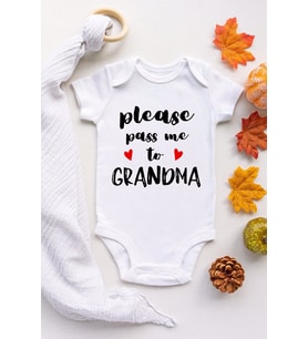 Unisex Bebek Beyaz Pass Me To Grandma Çıtçıtlı Body