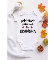 Unisex Bebek Beyaz Pass Me To Grandma Çıtçıtlı Body