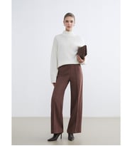 LCW Modest Kahverengi Standart Fit Kadın Süet Görünümlü Pantolon
