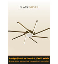 Zenit 8 Silver LED Tavan Avize – Kumandalı Dim Edilebilir – Aşağı Işık