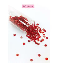 Dökme Cam Kum Boncuk Büyük Boy (6/0) 4 mm - 60 Gram - Şeffaf Kırmızı - BNC115