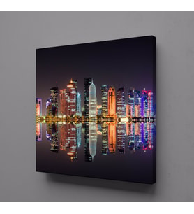 IŞIKLI DENİZ YANSIMASI KANVAS TABLO 110x110cm (Karışık)