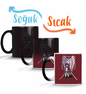 Attack On Titan Mikasa Sihirli Kupa Bardak Porselen