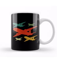 Retro Airplane Vintage Pilot Flying Kupa Bardak Porselen