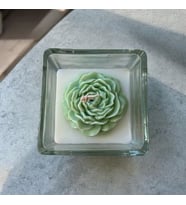 Kare Cam Tabakta El Yapımı %100 Doğal Soya Wax Mum