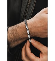 Erkek Çelik Bileklik - KuruKafa Motifli Orta Kalınlıkta Çelik Bileklik