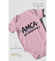 Amca ve Yan Sanayi Babaya Özel Kısa Kollu Bebek Body %100 Pamuk