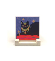 Kedi Baskılı Taş Masaüstlük 10X10