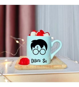 Harry Potter Tasarımlı Kişiye Özel Yeşil Türk Kahvesi Fincanı