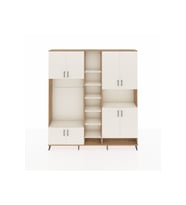 Arges Gardrop 18 Raflı 8 Kapaklı Tek Askılı 220x30x243 Çam-Aytaşı