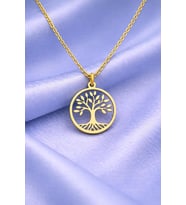 Kişiye Özel Hayat Ağacı Model Kolye 925K Gümüş (Gold)