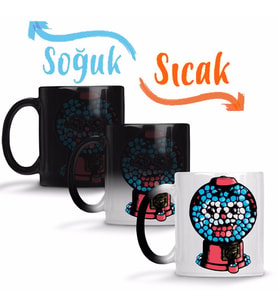 Gumball Şeker Makinesi Tv Show Sihirli Kupa Bardak Porselen