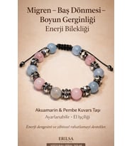 Sertifikalı Migren Baş Dönmesi Boyun Gerginliği Enerji Bilekliği – Akuamarin - Pembe Kuvars Taşı (Çok Renkli)