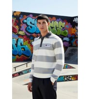 Erkek Polo Yaka Standart Kol Çizgili Sweatshirt Fonksiyonel Dayanıklı Kaliteli Konforlu Şık