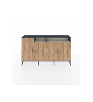 Arges Konsol 6 Raflı 4 Kapaklı 176x30x99 Antrasit-Çam/Aytaşı