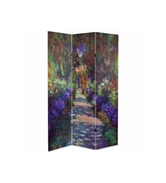 Claude Monet 3 Kanatlı Oda Bölücü Çift Taraflı Kanvas Paravan