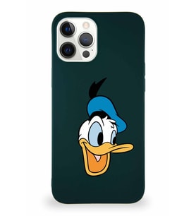 Apple iPhone 12 Pro Max Soft Premier Kapak Donald Duck-A Tasarımlı Silikon Kılıf - Yeşil (Şeffaf)